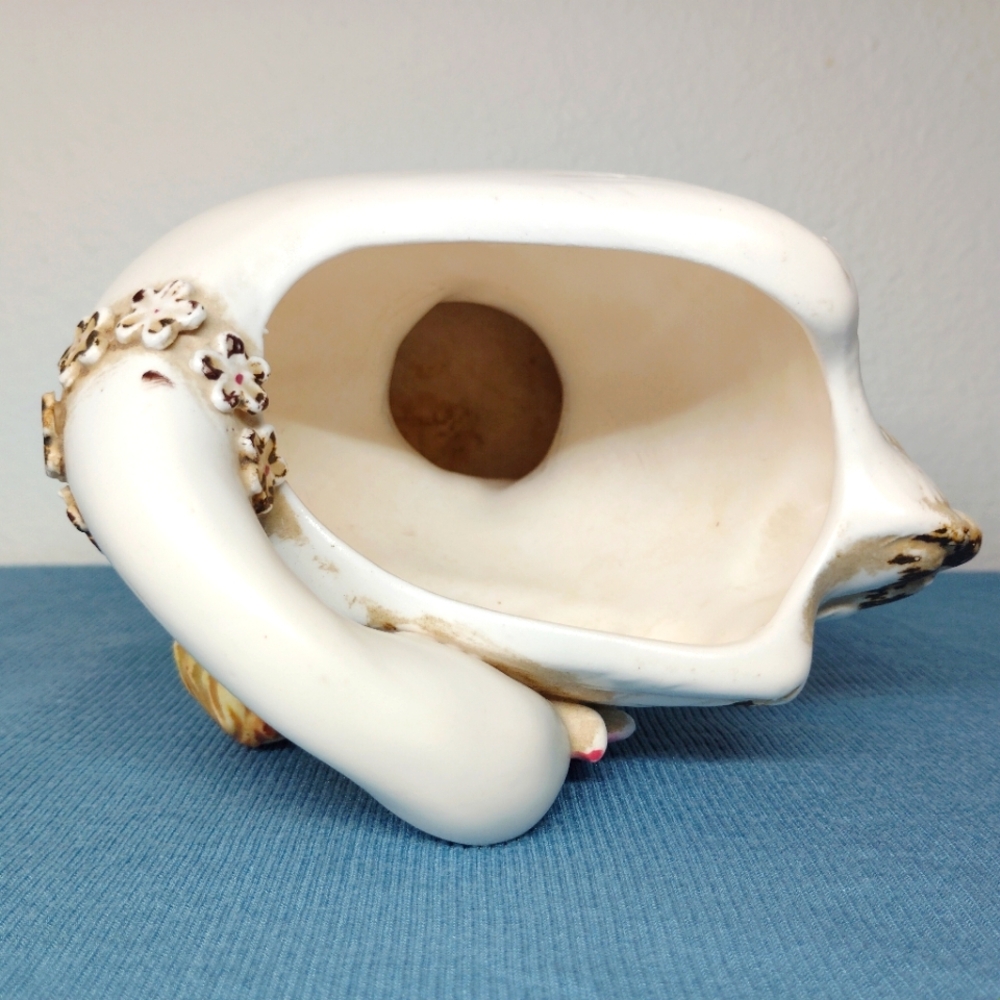 Lefton Porcelain Vase Baby Girl Planter Container Bird 1963 Vintage #1789 Pink - Picture 11 of 15